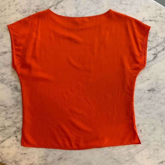 Rouie vintage silk T in orange size S - Picture 6 of 11